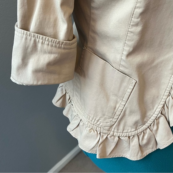 Talbots Tan Ruffle Edge Jacket - Picture 3 of 6